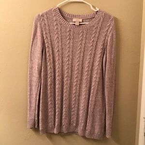 Light purple cable knit sweater